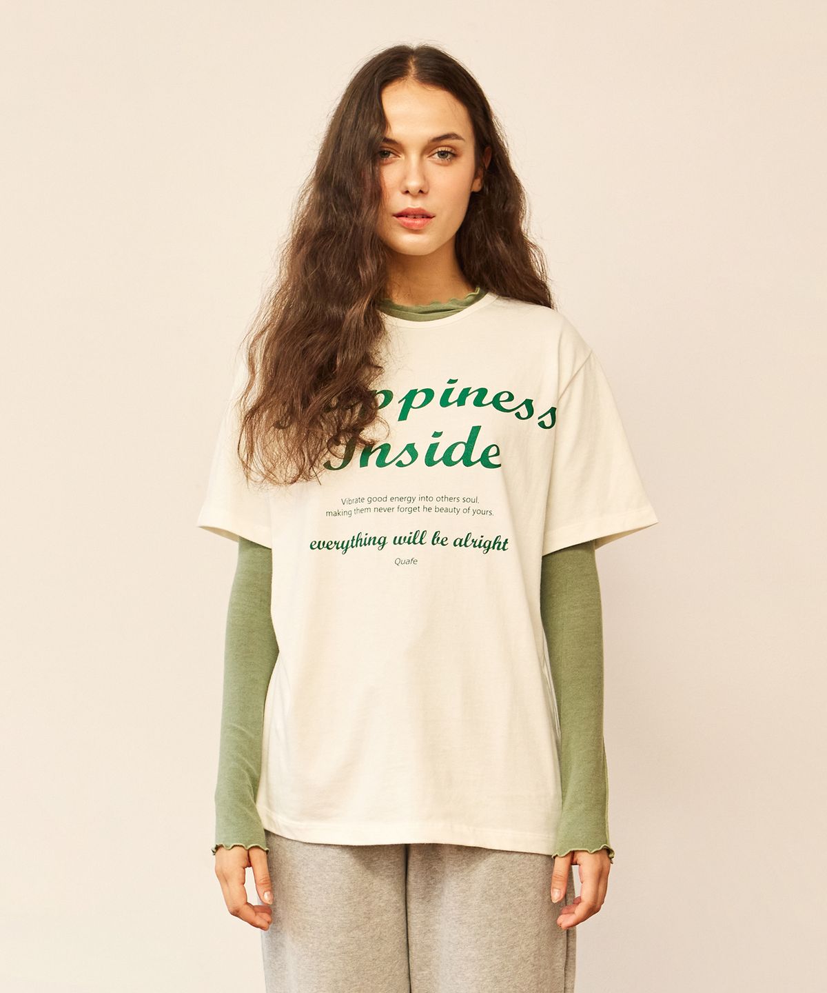 꾸아페(QUAFE) [UNISEX] HAPPINESS INSIDE T-SHIRT
