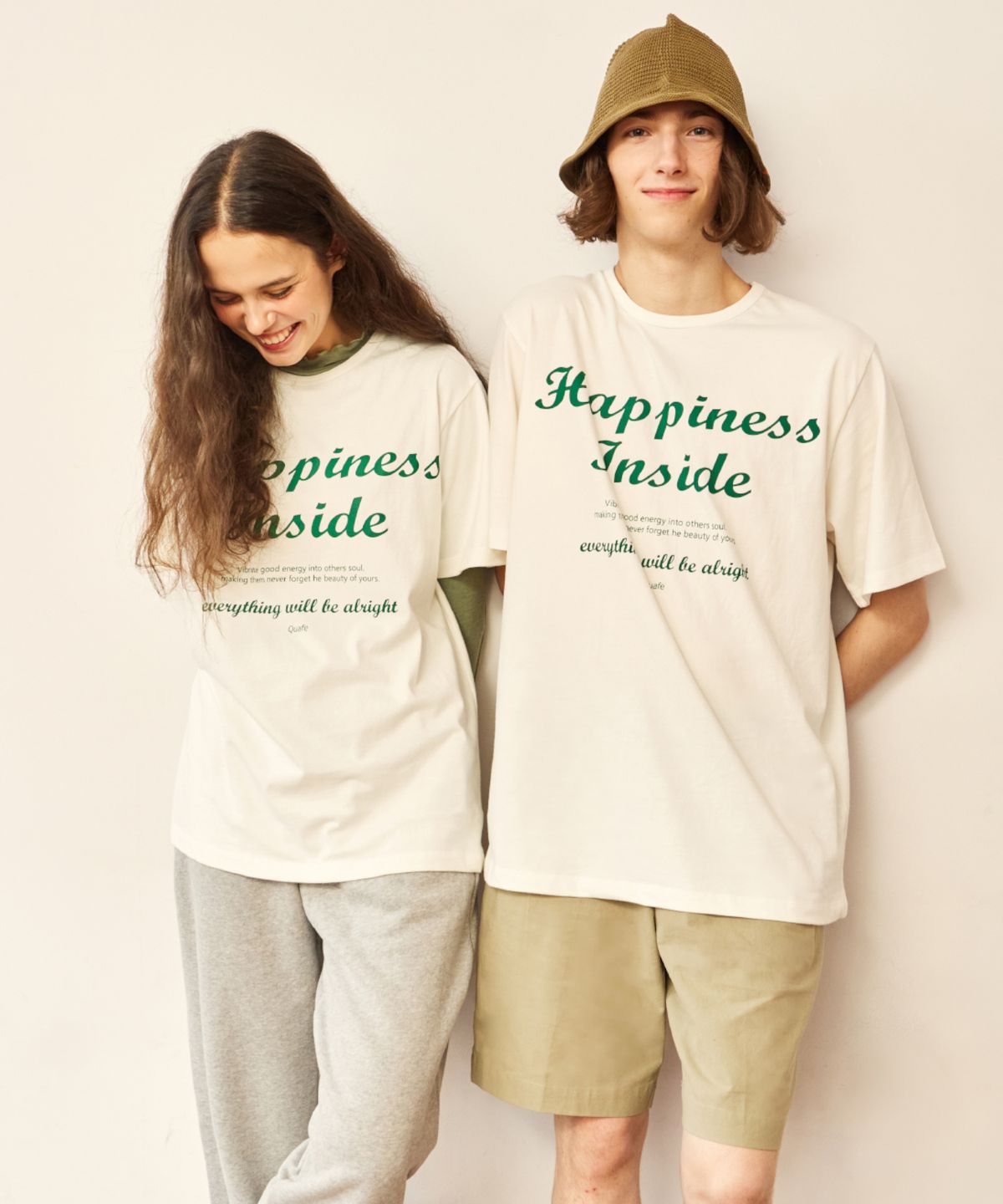 꾸아페(QUAFE) [UNISEX] HAPPINESS INSIDE T-SHIRT