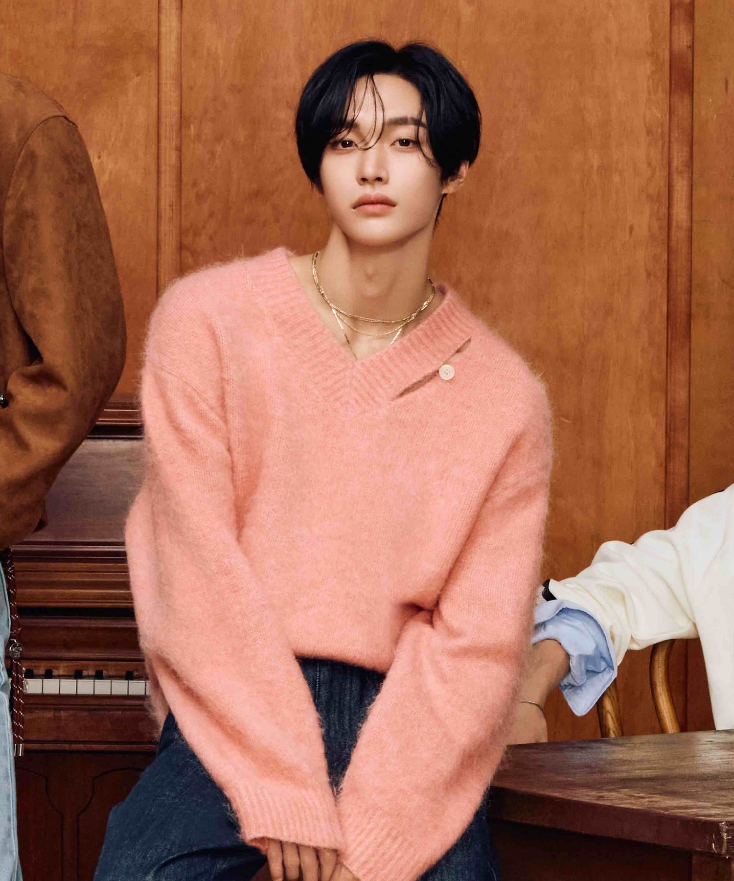 トップス SATUR Two Tone Mohair Pullover Knit MUSINSA公式 | SATUR Essen Two-Tone Mohair Blend Knit Pink