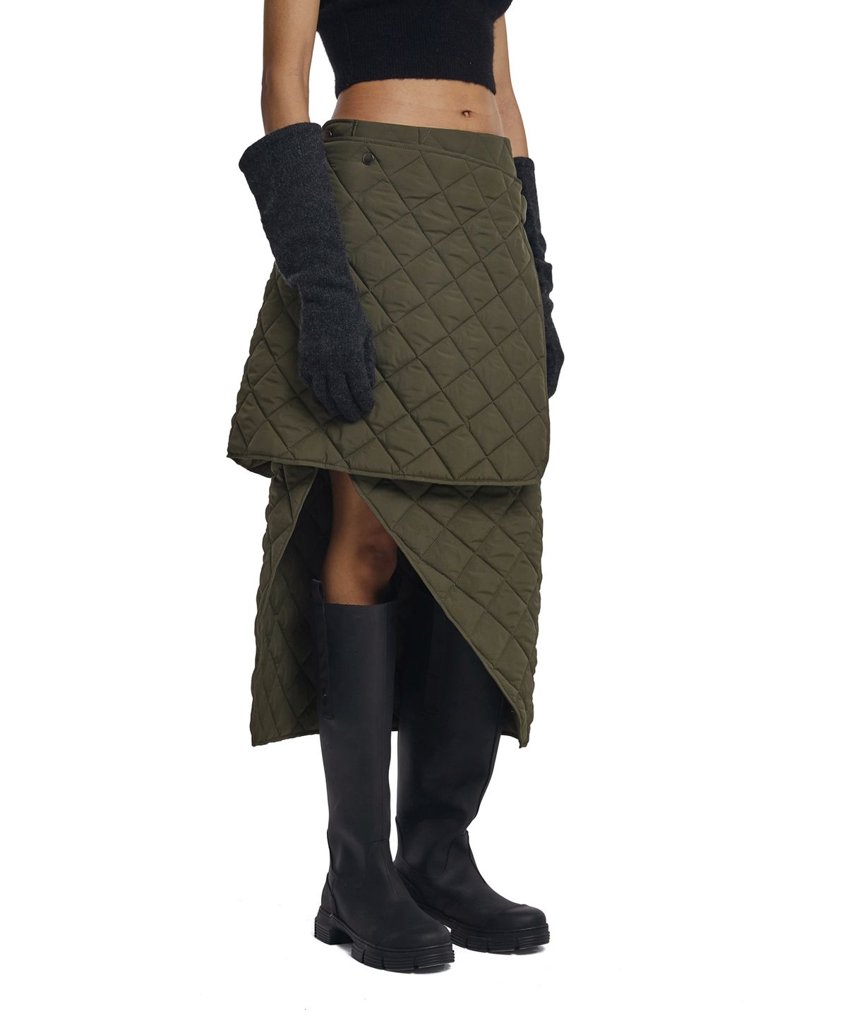 트렁크프로젝트(TRUNK PROJECT) Detachable Quilted Skirt_Khaki