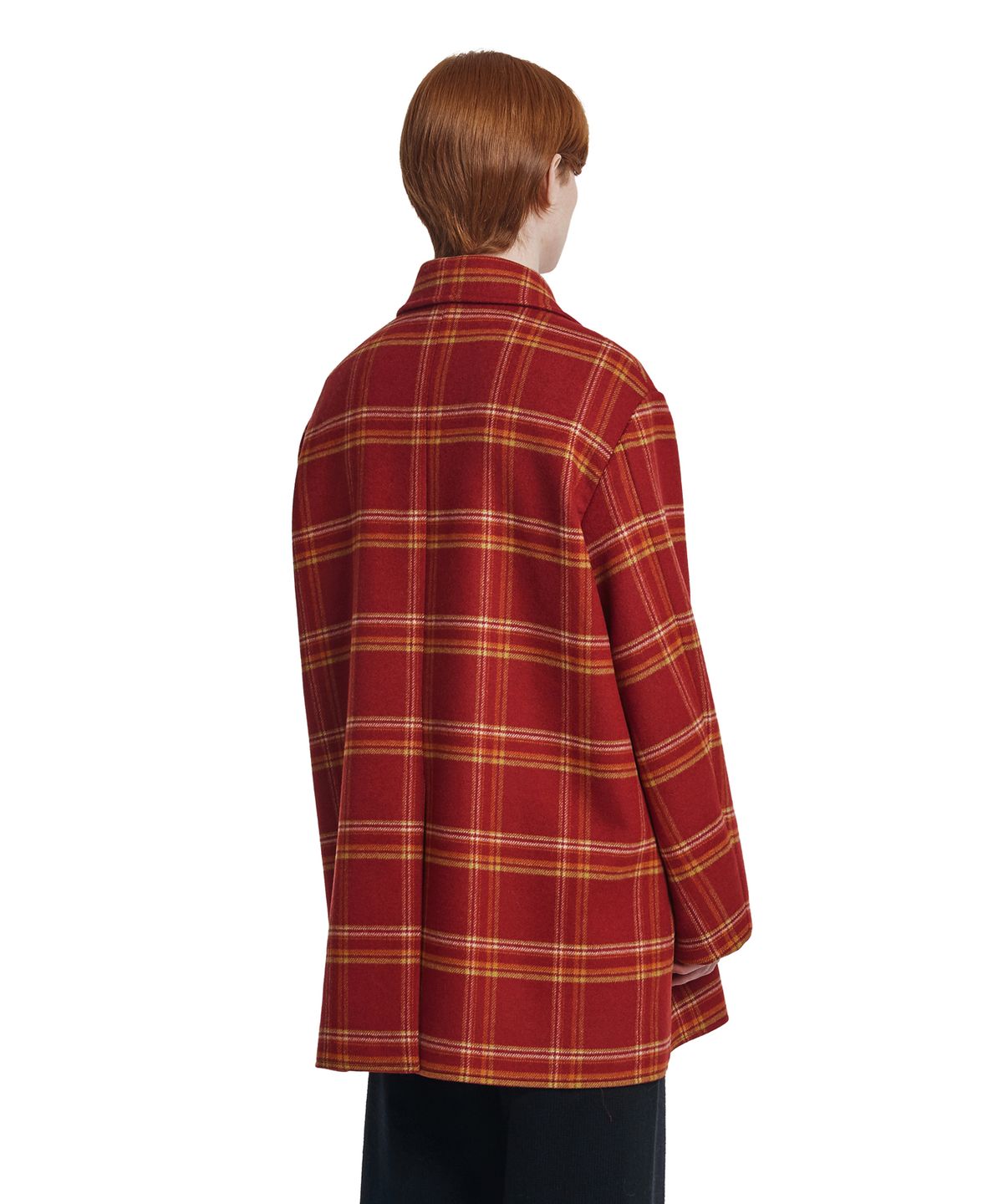 트렁크프로젝트(TRUNK PROJECT) Double-Breasted Check Coat_Red