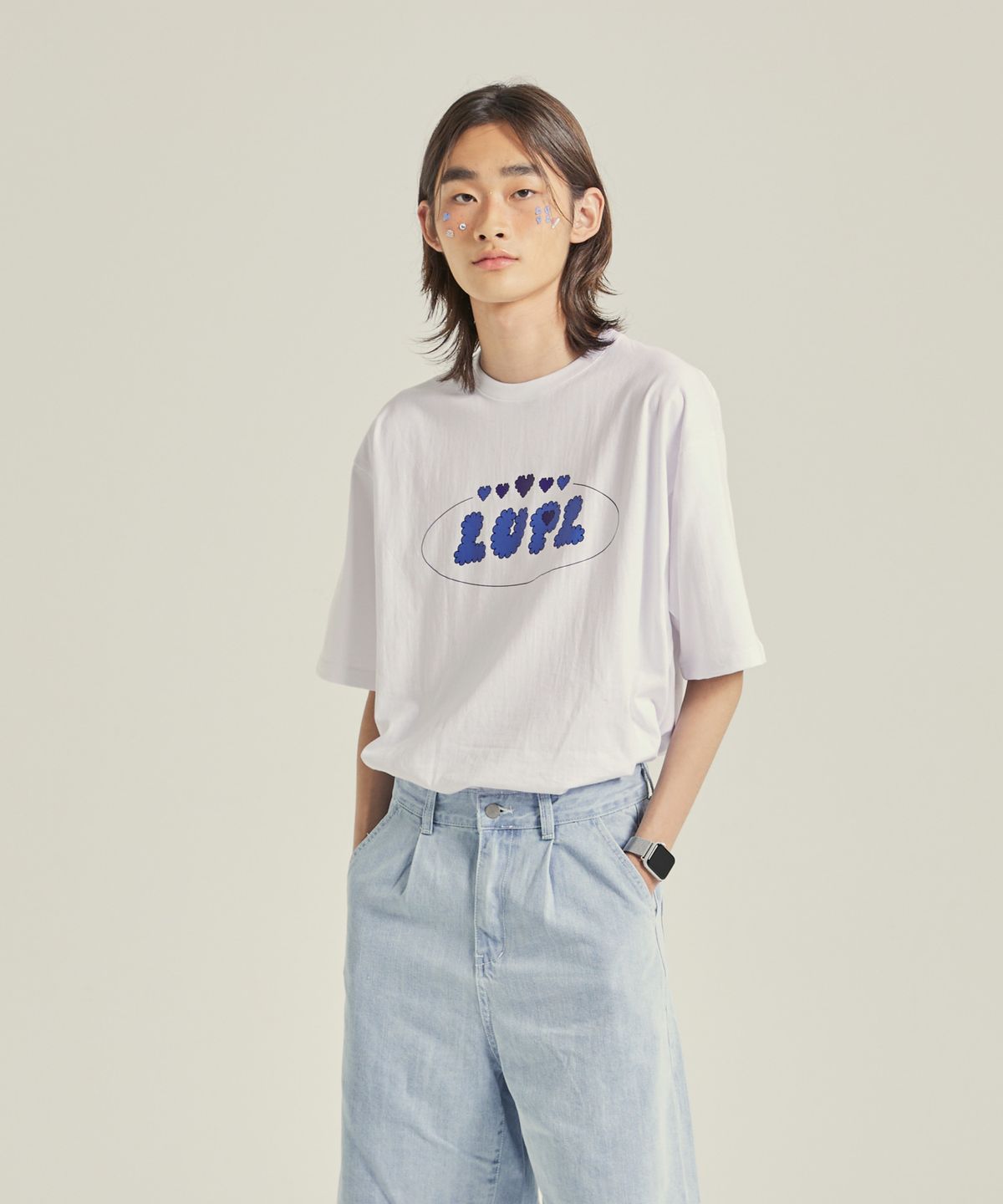 러플(LUPL) 하트 로고 티셔츠 화이트