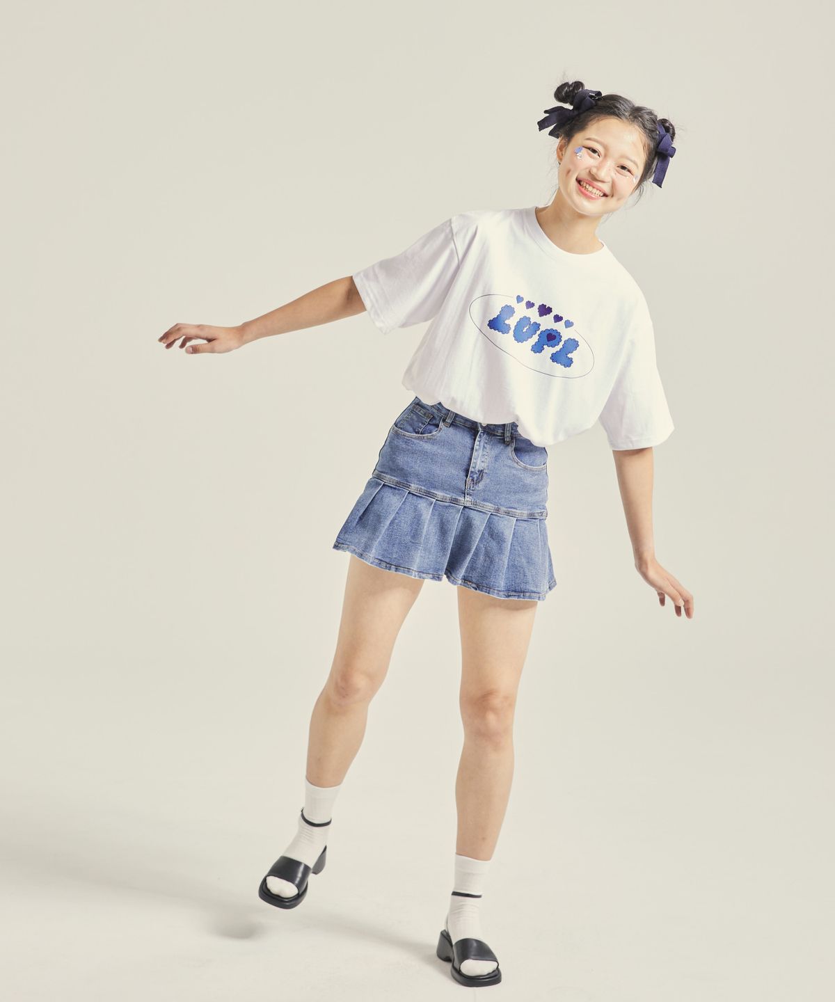 러플(LUPL) 하트 로고 티셔츠 화이트