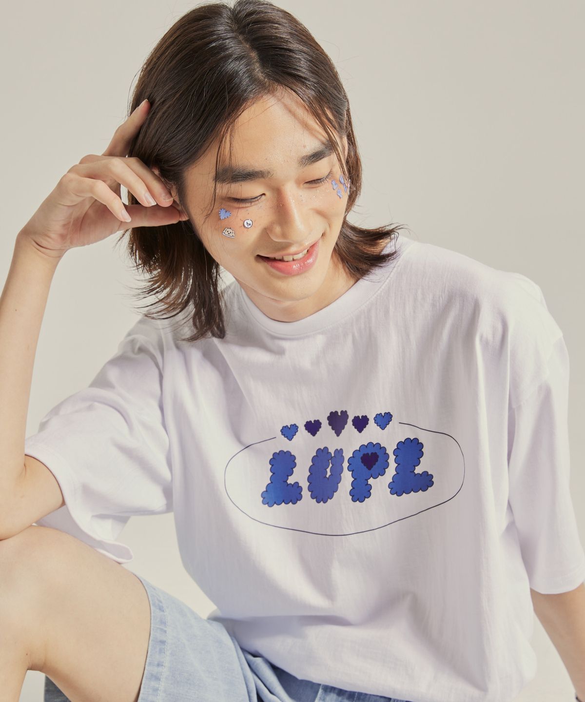 러플(LUPL) 하트 로고 티셔츠 화이트