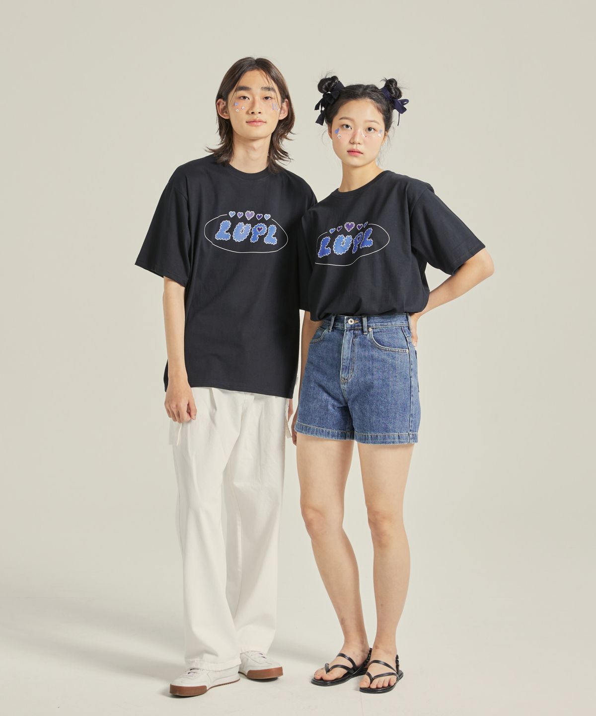 러플(LUPL) 하트 로고 티셔츠 블랙