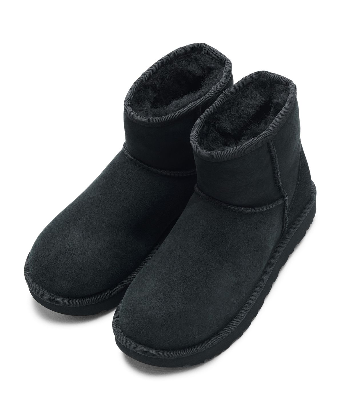 어그(UGG) [WOMEN] 오버로크 스티치 미니 부츠 (클래식 미니 ll) - 블랙 / 1016222BLK