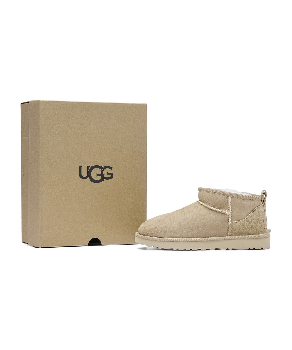 어그(UGG) UGG 스웨이드 레더 미니 부츠 (클래식 울트라 미니) W - 샌드 / 1116109SAN