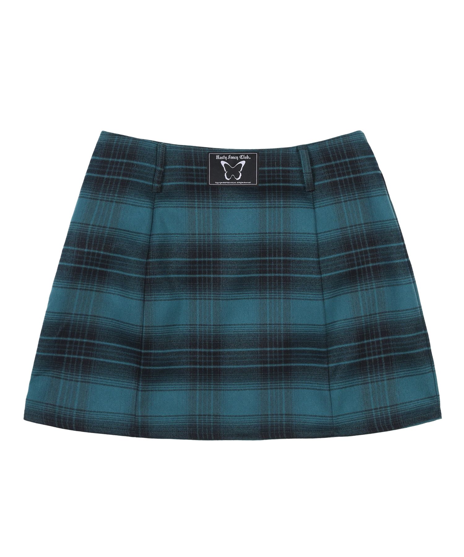 MUSINSA | FANCY CLUB [NF] Check Print Mini Skirt (GREEN)_