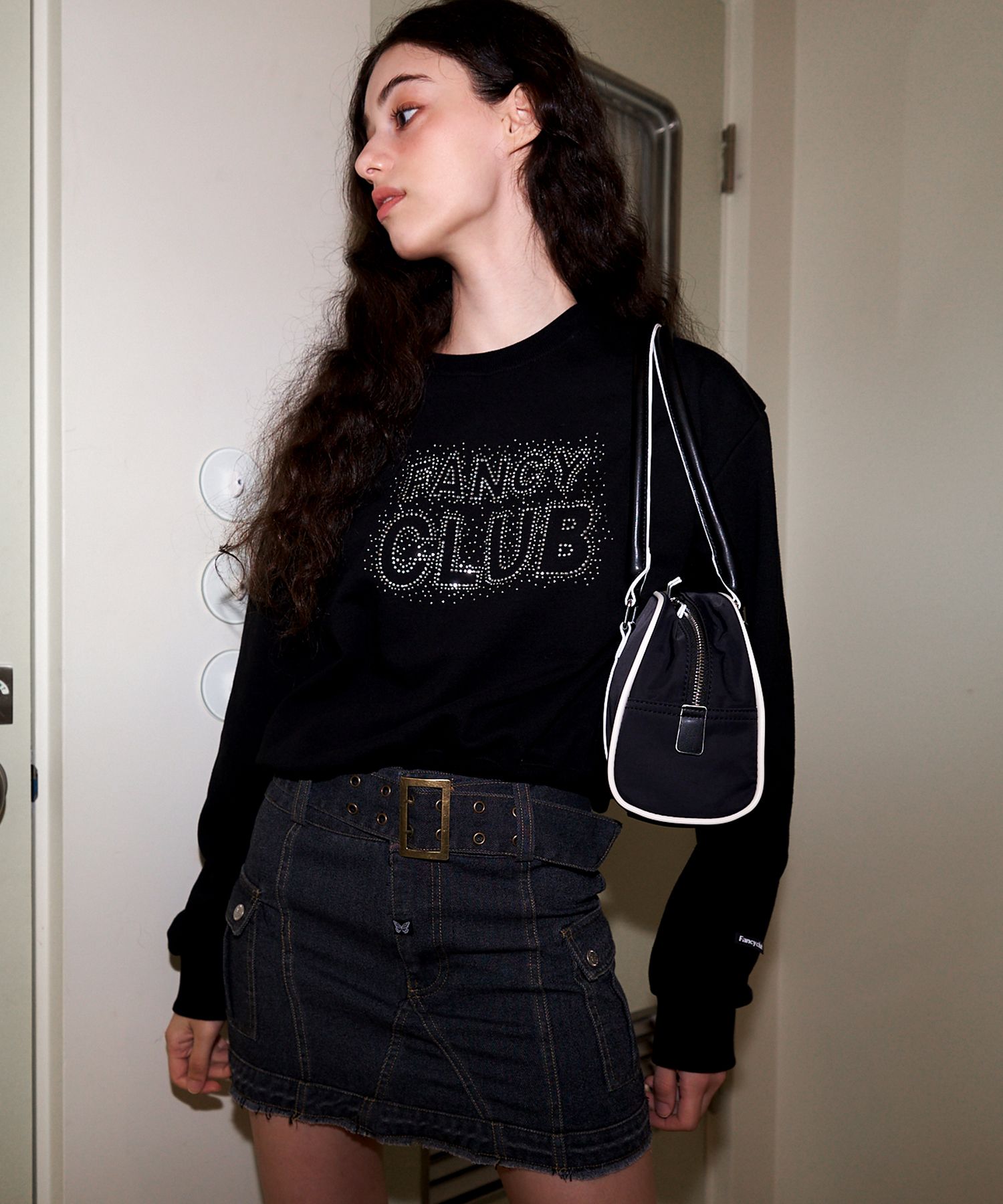☆NASTY FANCY CLUB☆ NF Bilynic Bowling Shoulder Bag BLACKF2 MUSINSA | FANCY CLUB [NF] Byrinic Bowling Shoulder Bag