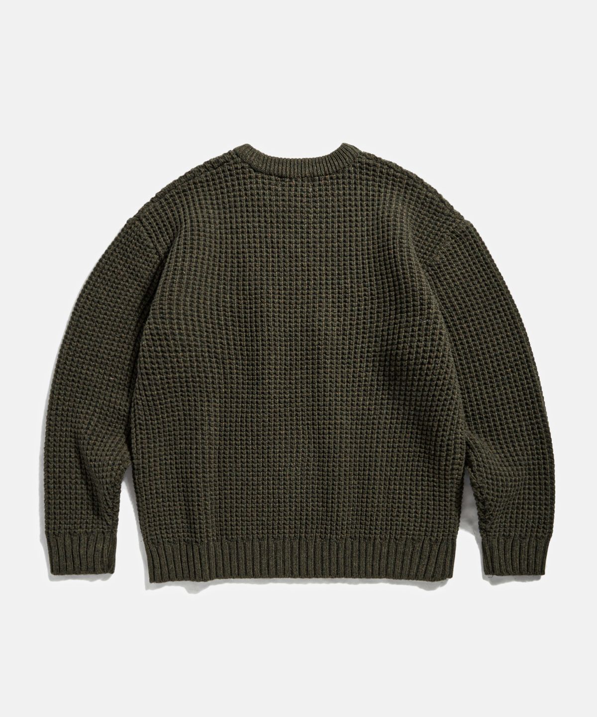 에스피오나지(ESPIONAGE) Heavyweight Waffle Knit Sweater Olive