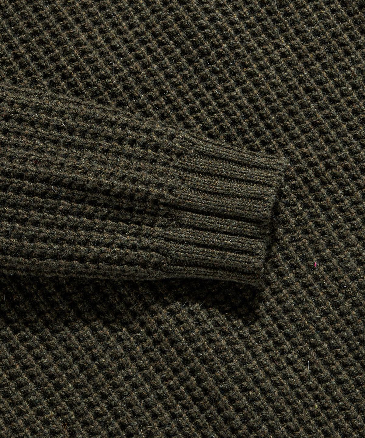 에스피오나지(ESPIONAGE) Heavyweight Waffle Knit Sweater Olive