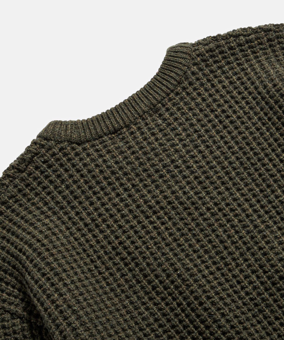 에스피오나지(ESPIONAGE) Heavyweight Waffle Knit Sweater Olive