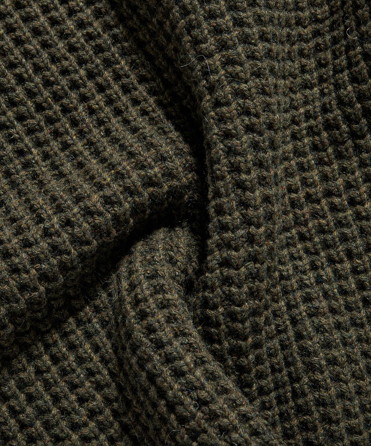 에스피오나지(ESPIONAGE) Heavyweight Waffle Knit Sweater Olive