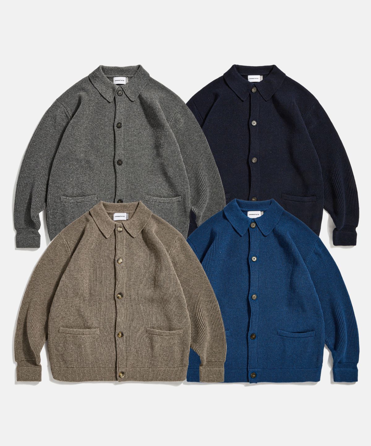에스피오나지(ESPIONAGE) Miller Collar Heavyweight Cardigan Navy