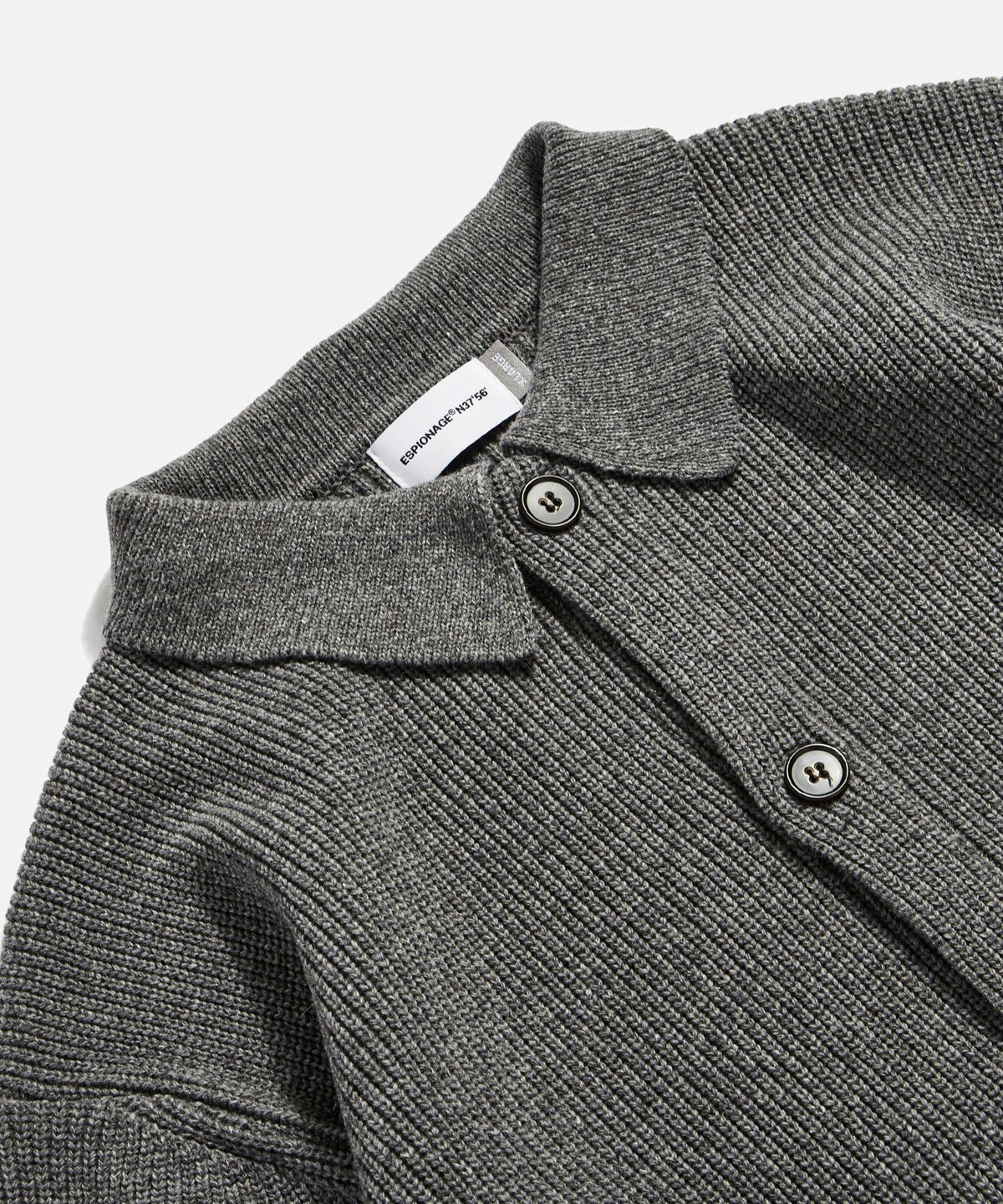 에스피오나지(ESPIONAGE) Miller Collar Heavyweight Cardigan Grey