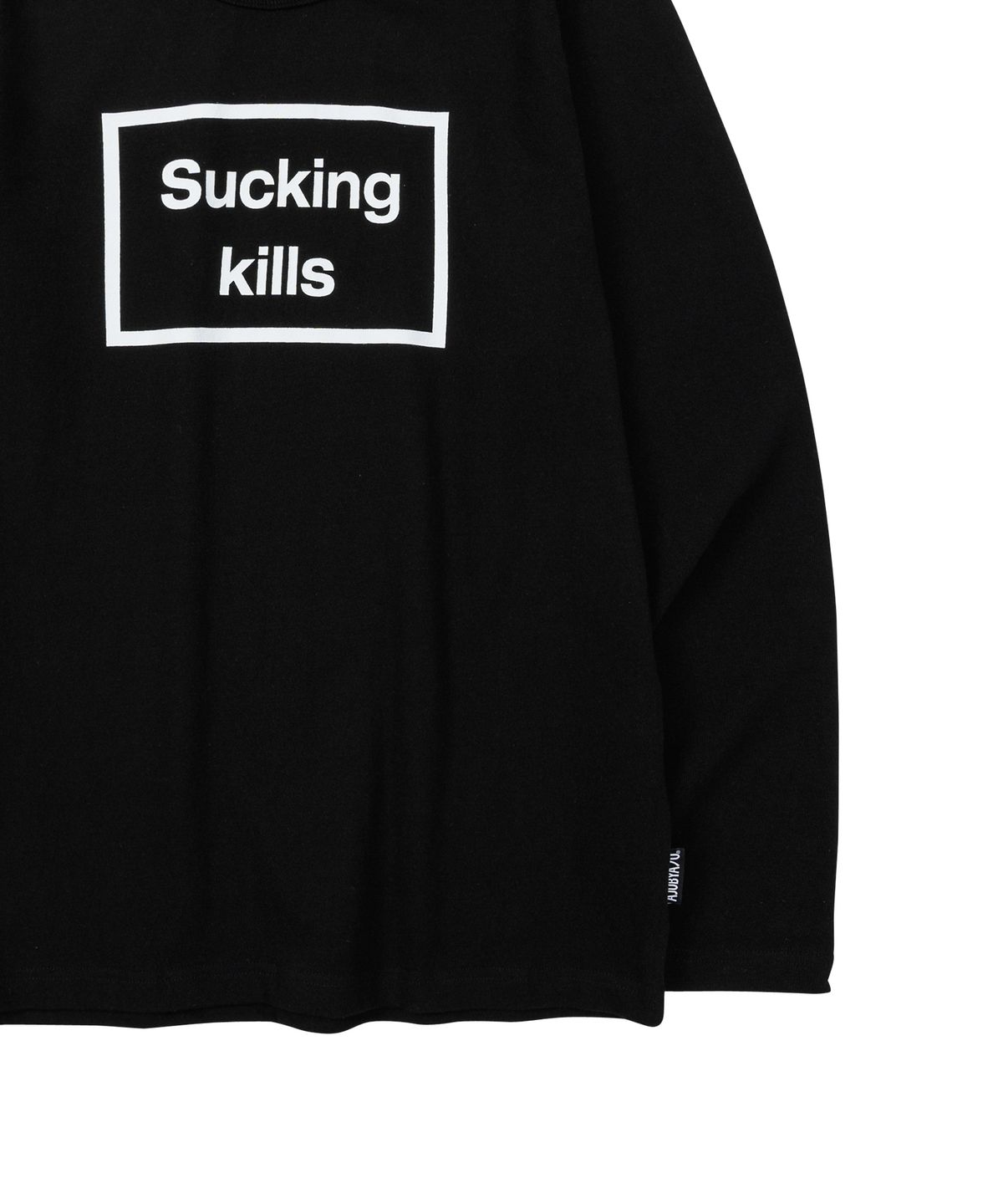 아조바이아조(AJOBYAJO) Warning Long Sleeves T-Shirt [BLACK]