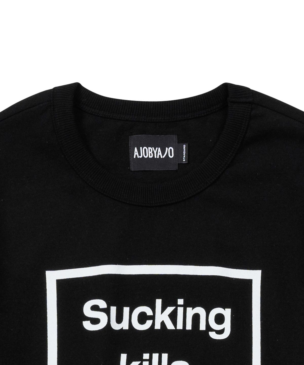 아조바이아조(AJOBYAJO) Warning Long Sleeves T-Shirt [BLACK]