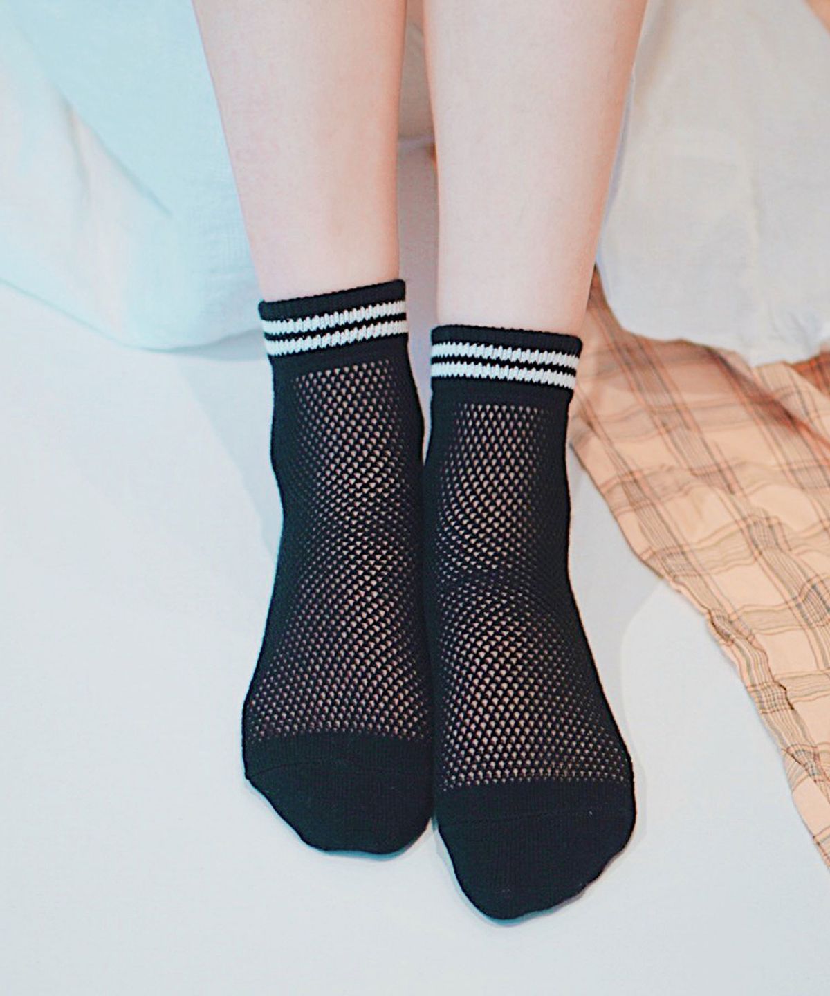 알엔오티(RNOT) [3SET] Sailor Daily Two Line Mesh Socks (6color)