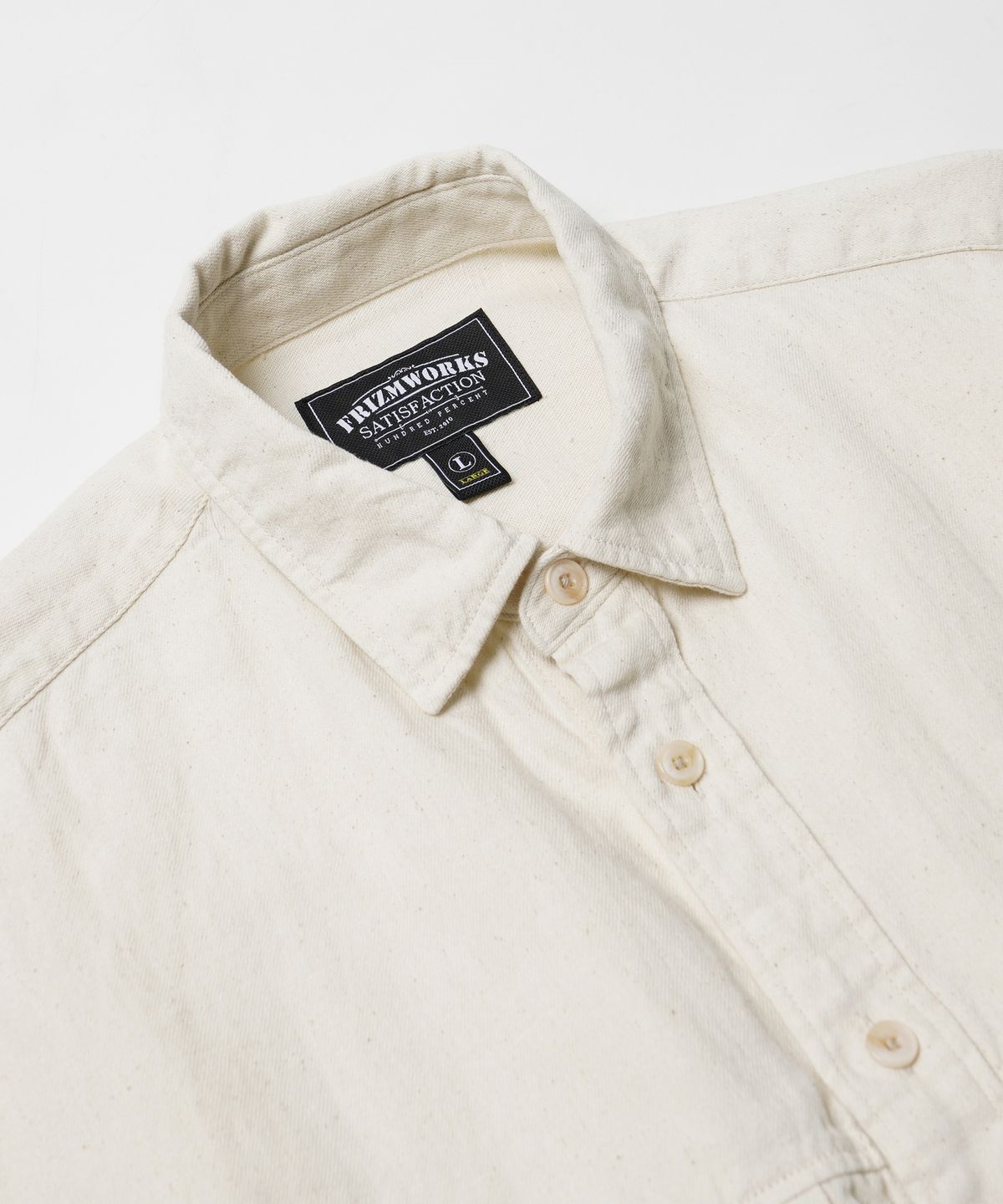 프리즘웍스(FRIZMWORKS) DENIM TRUCKER OVERSIZED SHIRT _ NATURAL