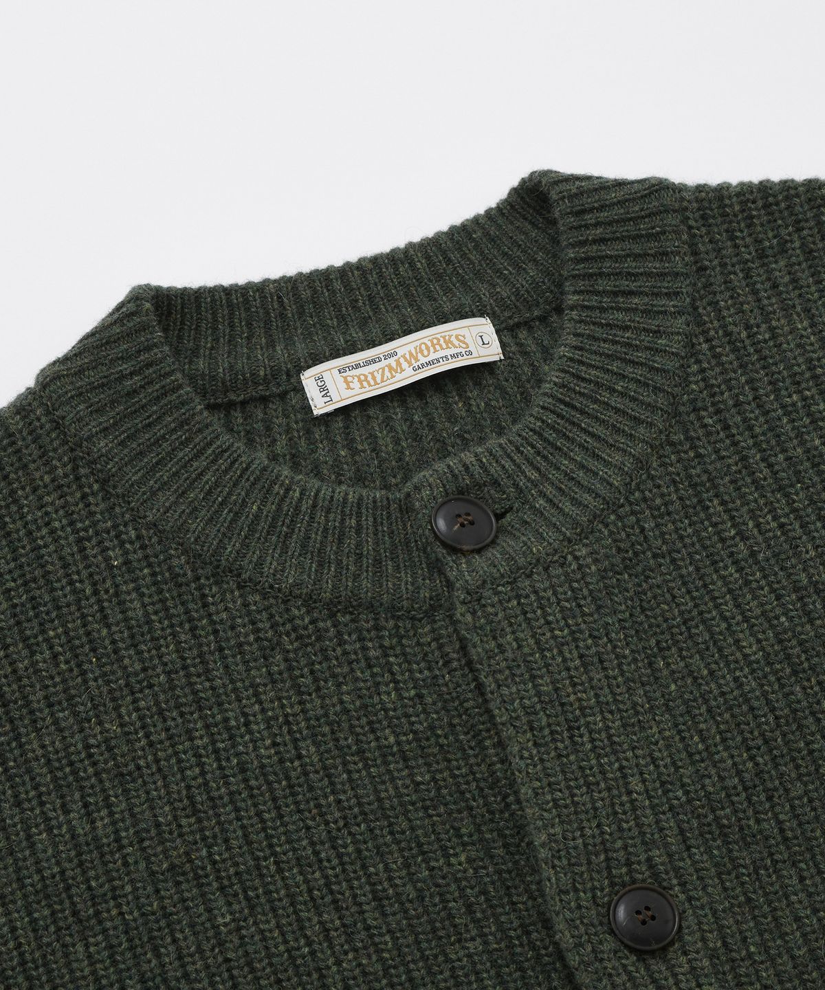프리즘웍스(FRIZMWORKS) HEAVY WOOL ROUND CARDIGAN _ FOREST GREEN