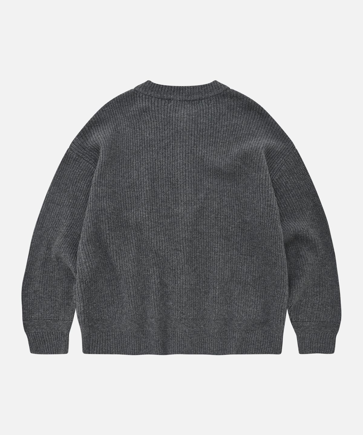 프리즘웍스(FRIZMWORKS) HEAVY WOOL ROUND CARDIGAN _ DARK GRAY