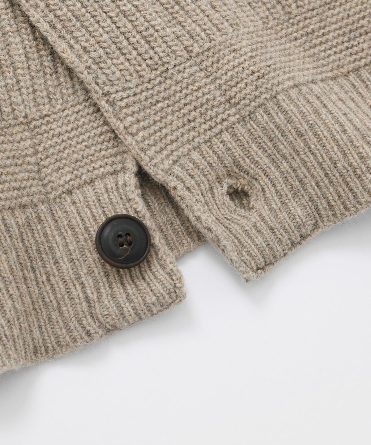 프리즘웍스(FRIZMWORKS) HEAVY WOOL ROUND CARDIGAN _ OATMEAL