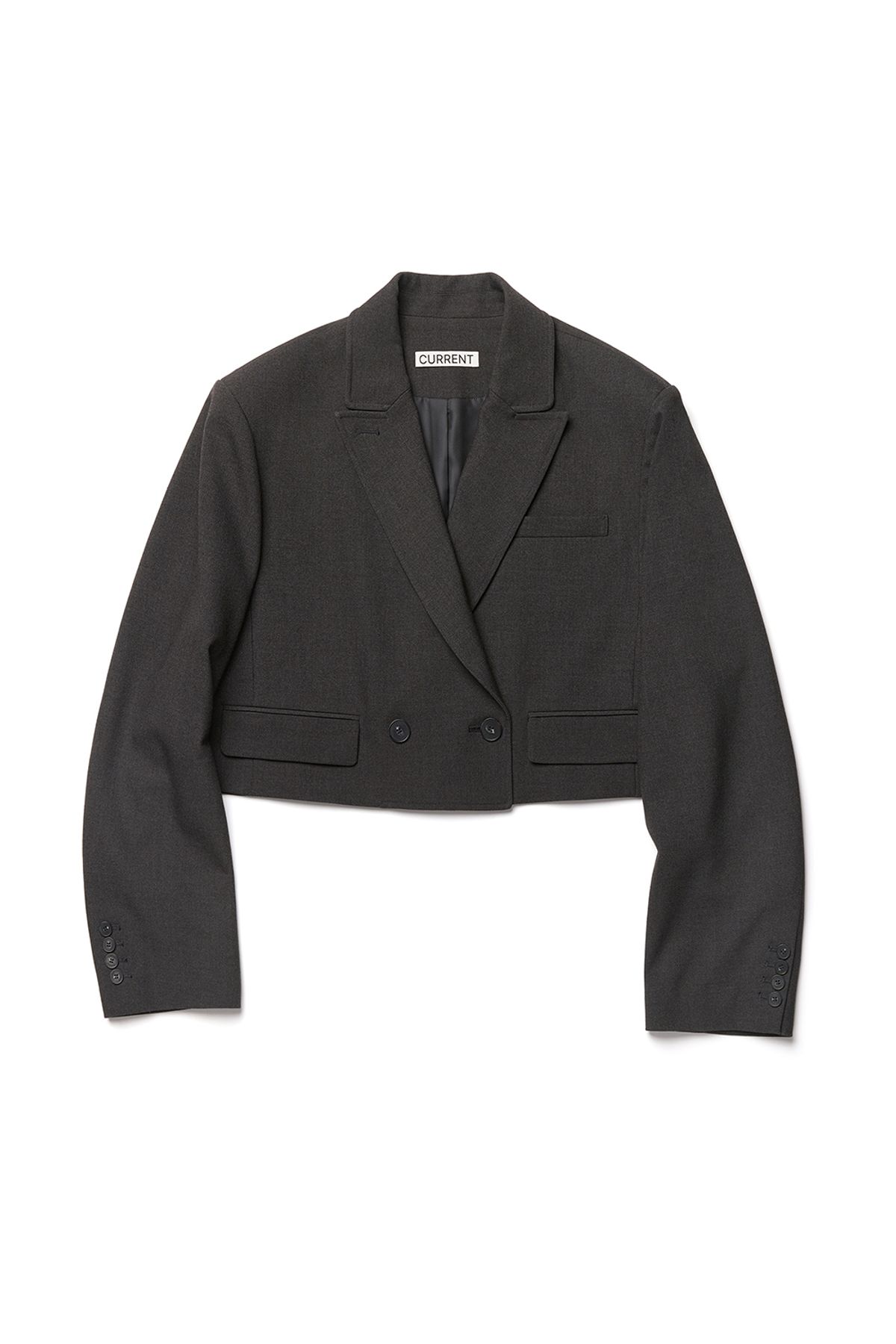 커렌트(CURRENT) CROP DOUBLE JACKET [CHARCOAL]