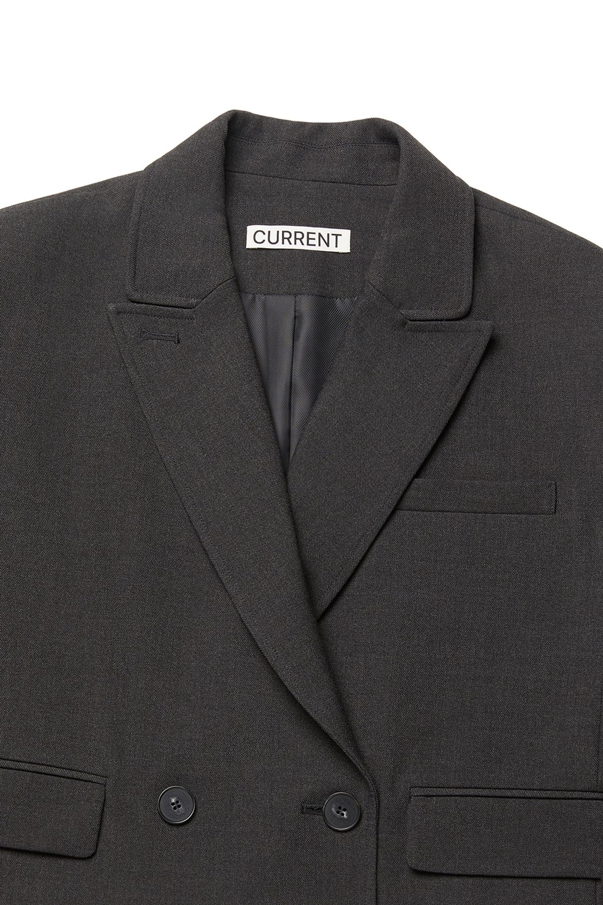 커렌트(CURRENT) CROP DOUBLE JACKET [CHARCOAL]