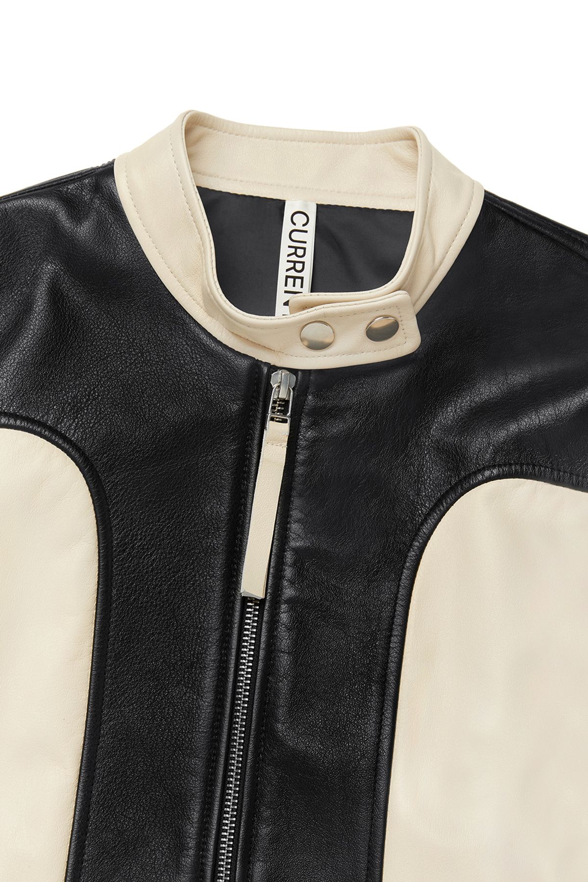 커렌트(CURRENT) LEATHER CAFÉ RACER JACKET [BLACK]