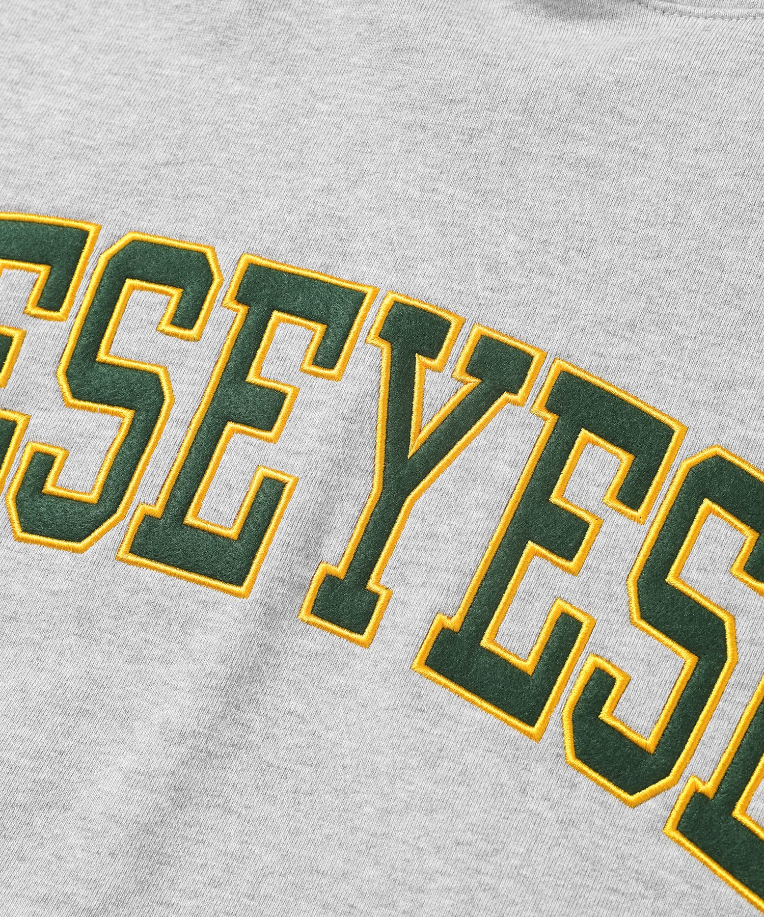 MUSINSA | YESEYESEE [22FW] Arch Logo Hoodie Grey
