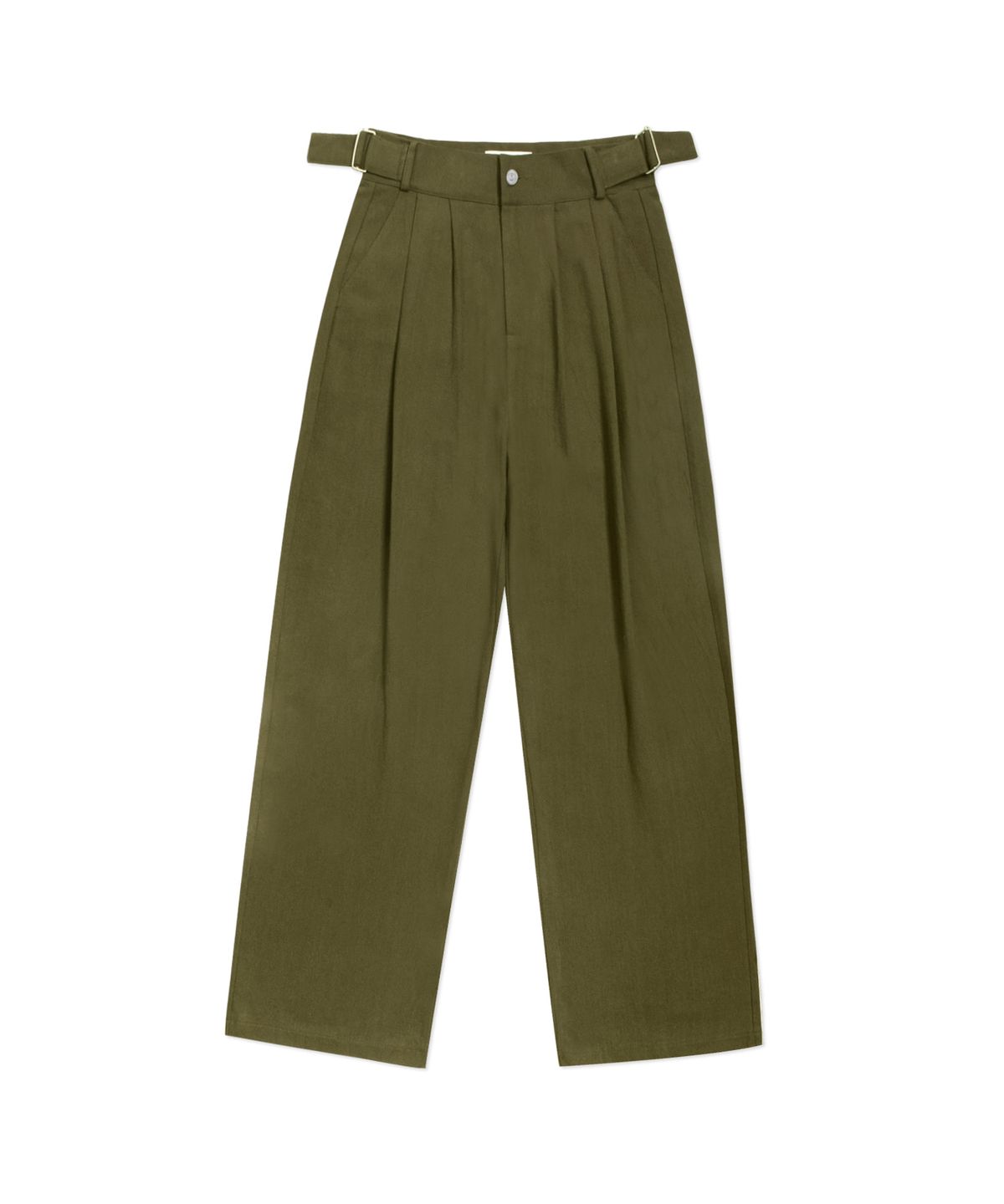 판도라핏(PANDORAFIT) [WIDE] Buckle Jeans Khaki