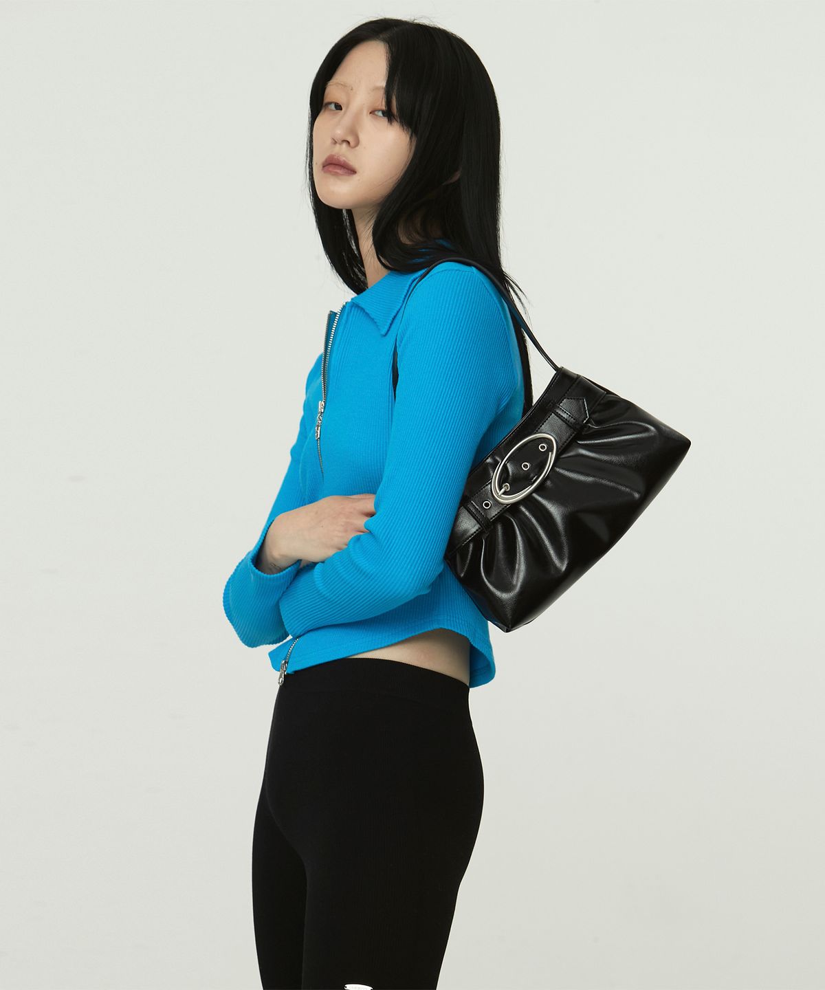 큐리티(CURETTY) C BELTED HOBO BAG_BLACK