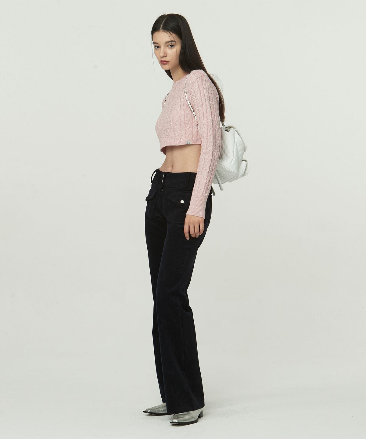 큐리티(CURETTY) C METAL LOGO QUILTING MINI BACKPACK 2_WHITE