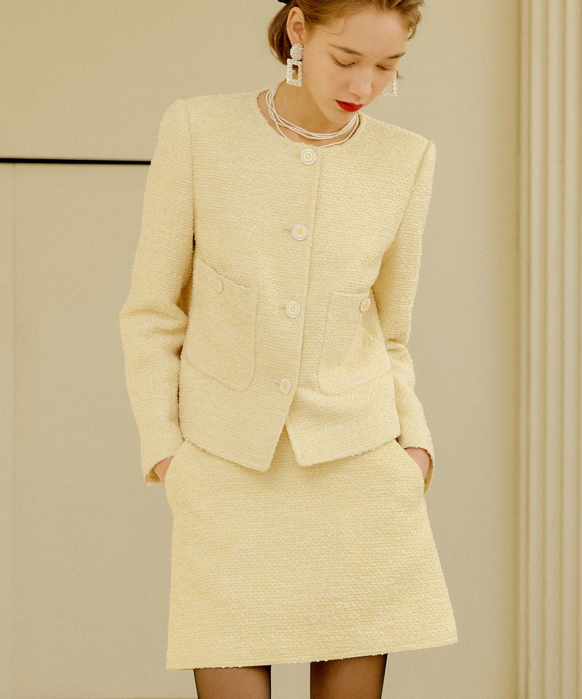 룩캐스트(LOOKAST) 베카 트위드 스커트 / BECCA TWEED SKIRT_6colors