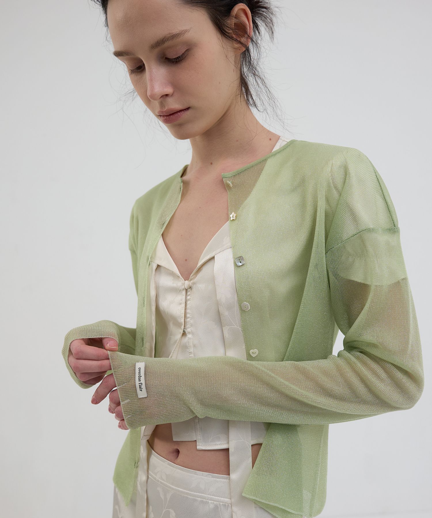 レディース 美品 OVERDUE FLAIR jacquard crop blouse