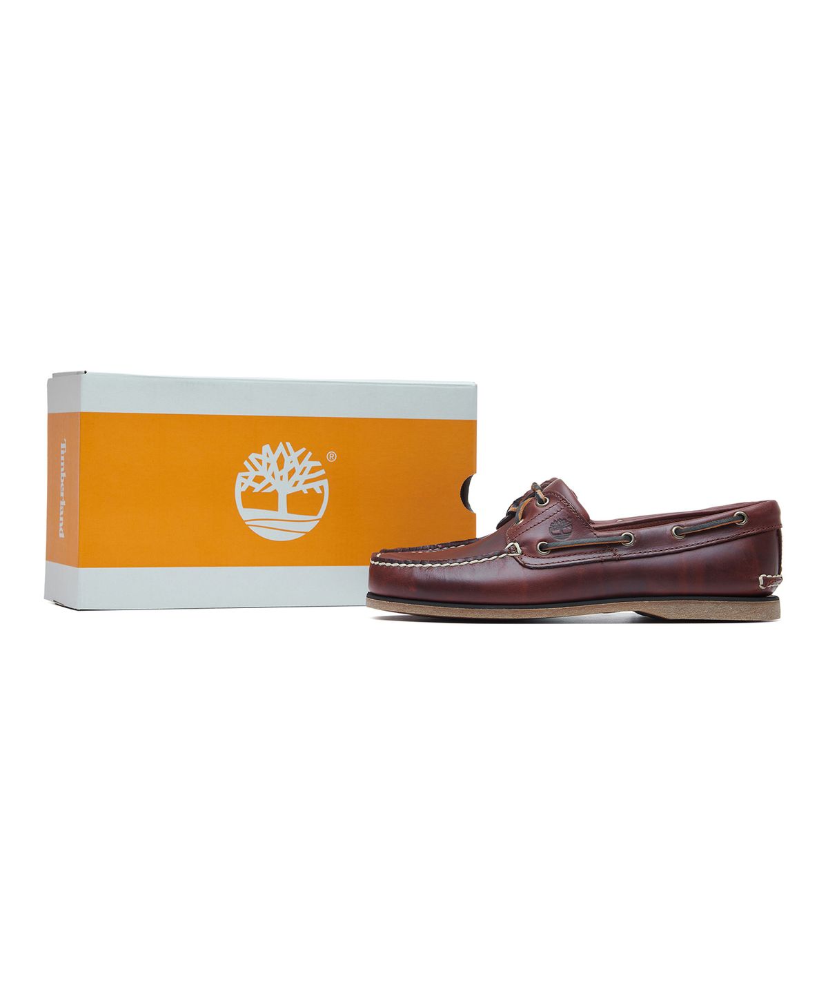 팀버랜드(TIMBERLAND) [ICON] (남성) 클래식 2아이 보트슈즈 - 미드 브라운 풀 그레인 / 25077-214