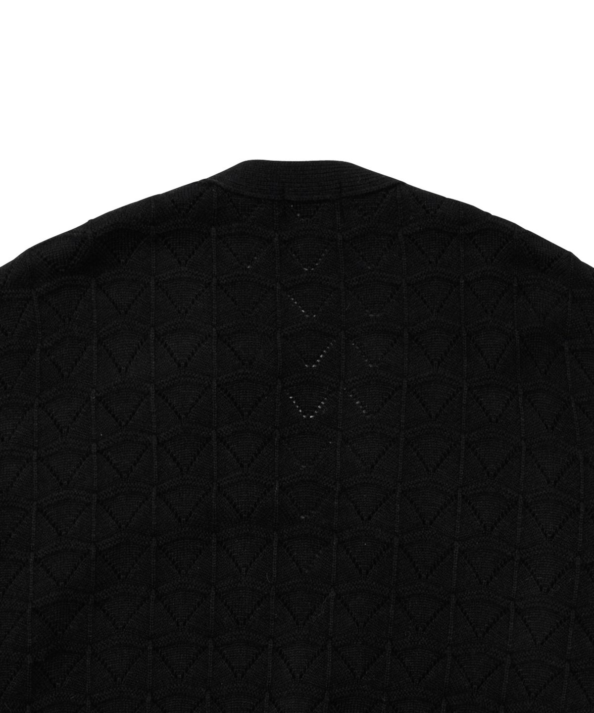 아조바이아조(AJOBYAJO) Clam Patterned Mohair Cardigan [BLACK]