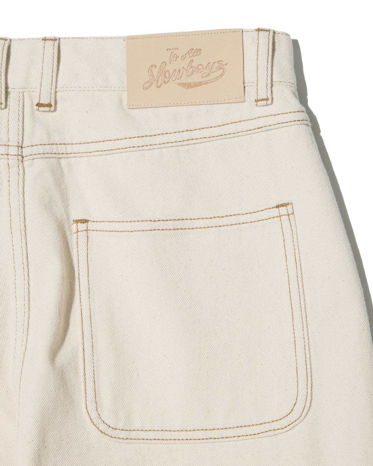 슬로우보이(SLOWBOY) LOOSE FIT NEP DENIM CARGO PANTS ECRU
