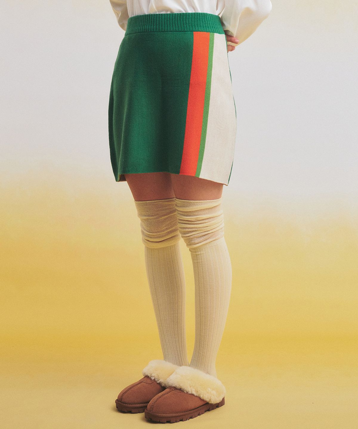 메인부스(MAINBOOTH) Rafflesia Knitted Skirt(GREEN)