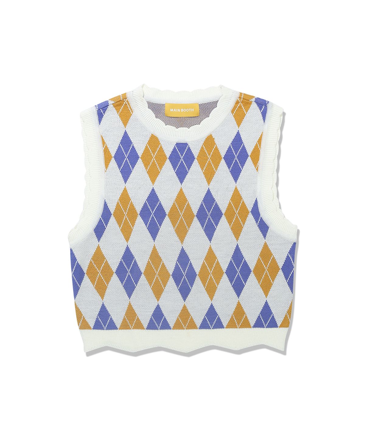 메인부스(MAINBOOTH) Fruity Argyle Knit Vest(CREAM)