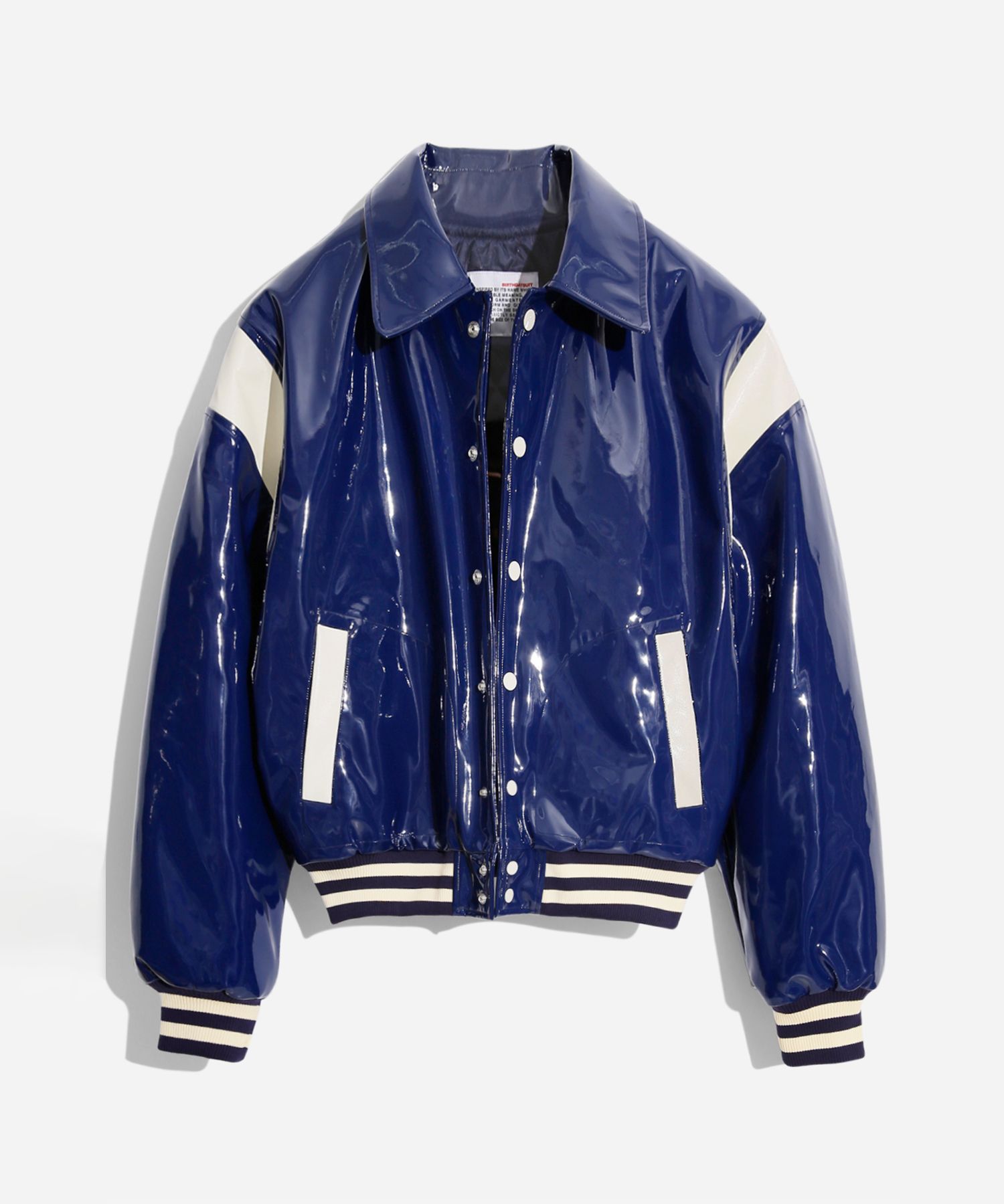 MUSINSA公式 | BIRTHDAYSUIT PATENT STADIUM JACKET (BLUE)