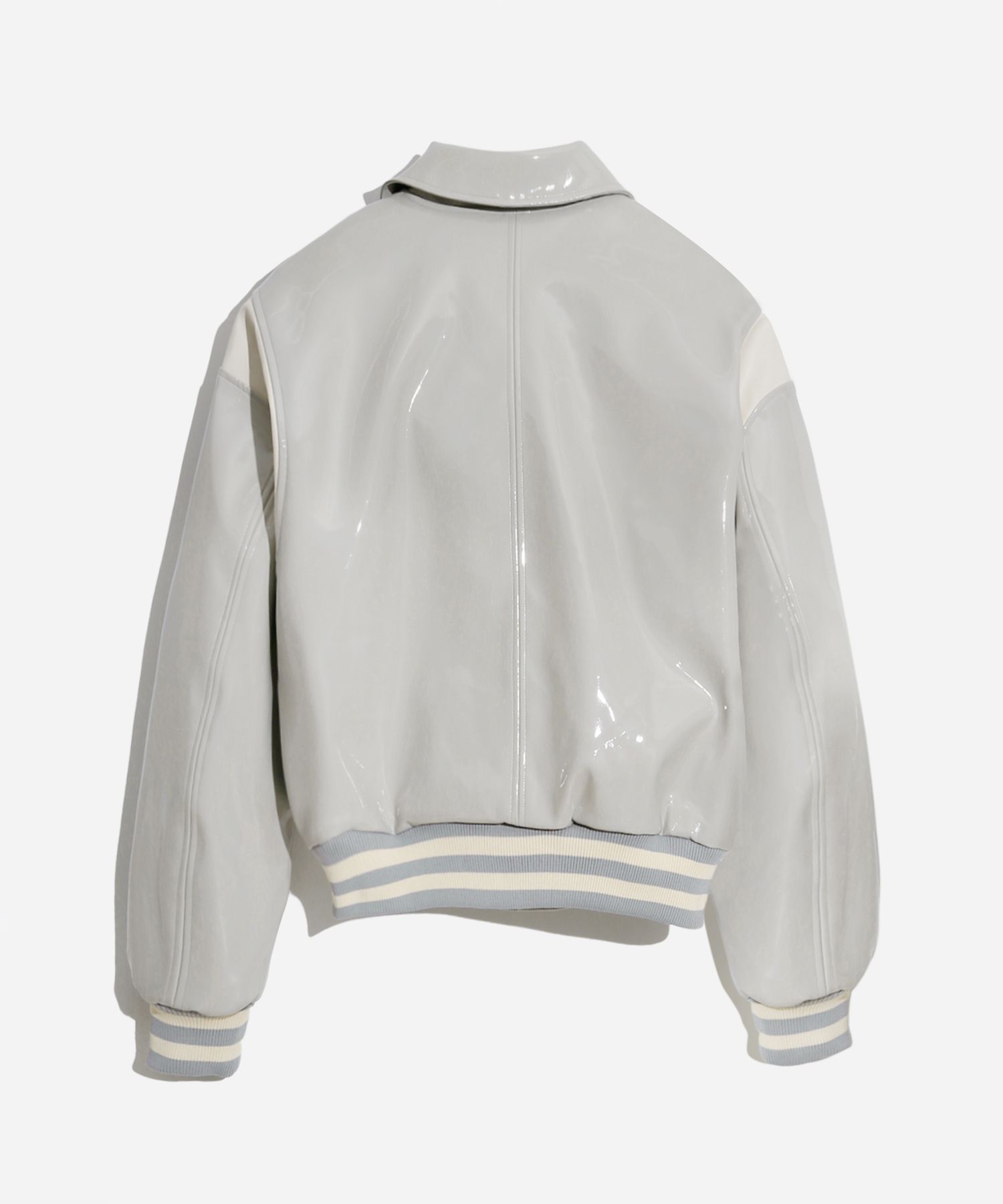 MUSINSA公式 | BIRTHDAYSUIT PATENT STADIUM JACKET (GREY)