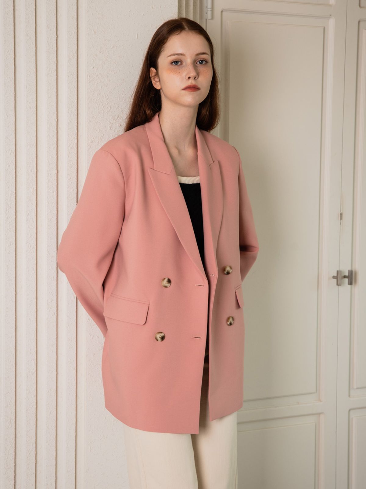 웬스데이딜라잇(WEDNESDAY DELIGHT) WED Loose fit casual double blazer_3color