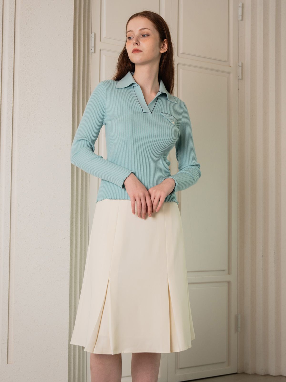 웬스데이딜라잇(WEDNESDAY DELIGHT) WED Two slit midi skirt_2color