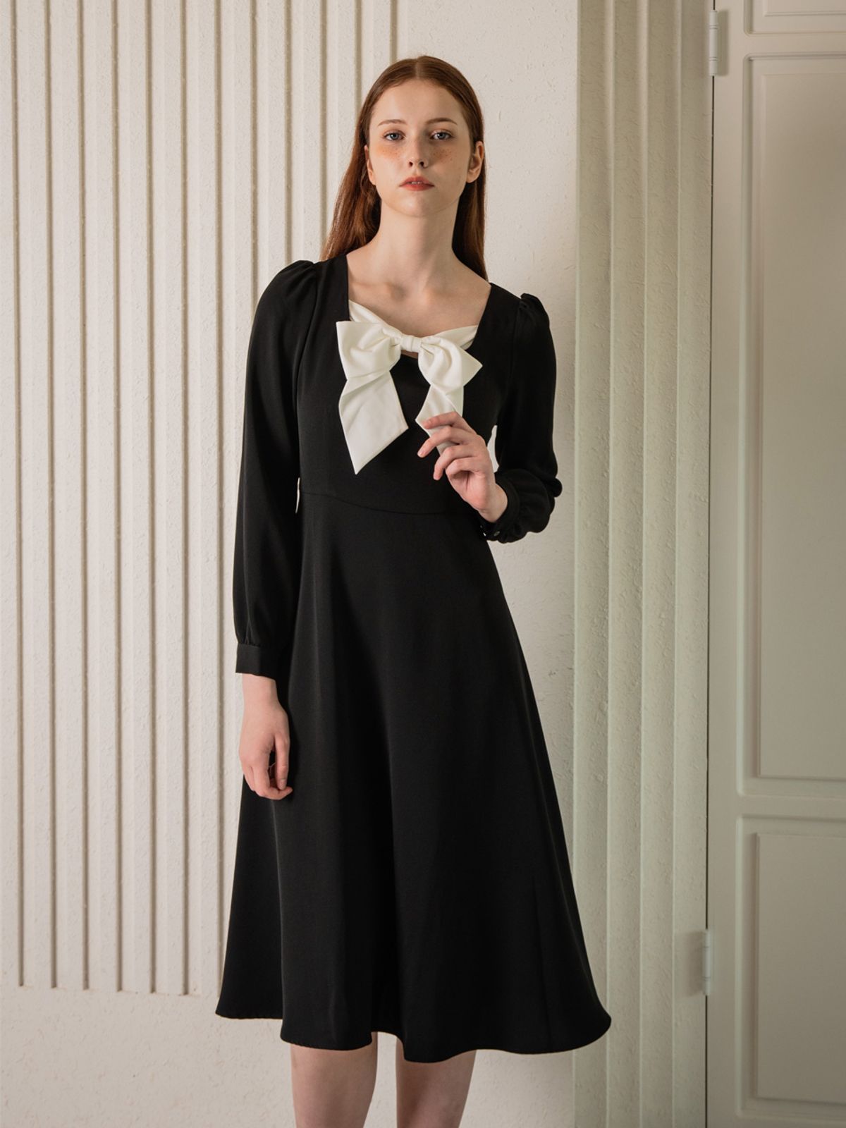 웬스데이딜라잇(WEDNESDAY DELIGHT) WED Detachable ribbon poly dress_2 color