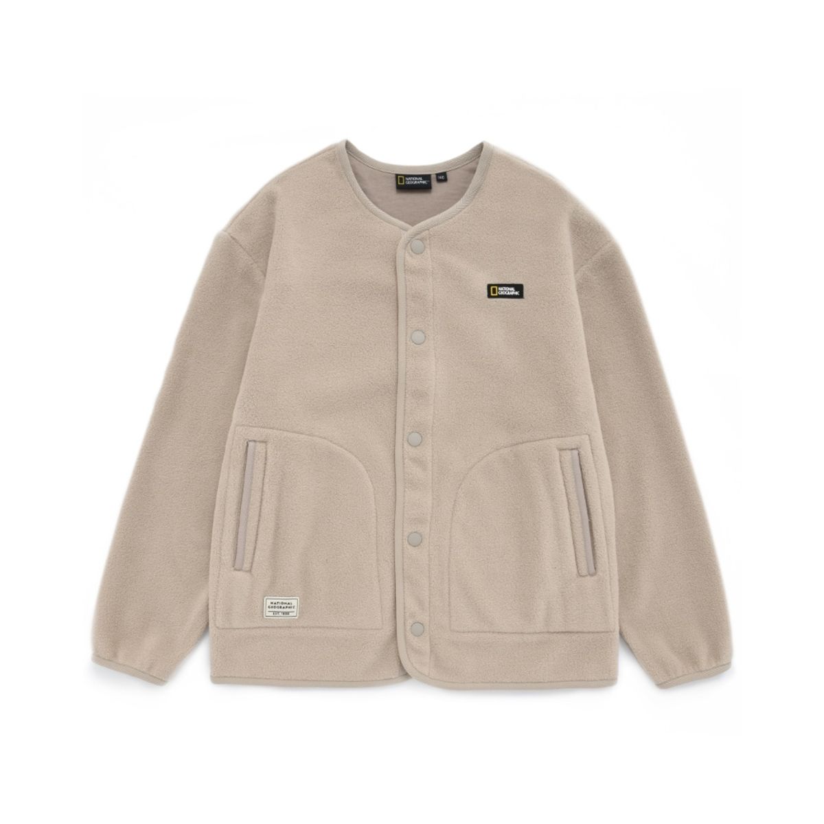 내셔널지오그래픽 키즈(NATIONAL GEOGRAPHIC KIDS) K224UFJ980 가디건형 플리스 풀집업 BEIGE