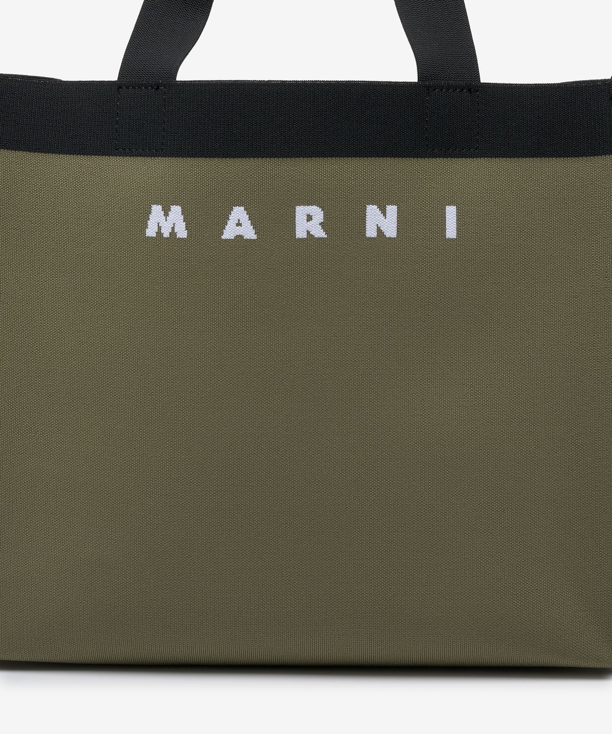 마르니(MARNI) 자카드 토트백 - 다크 올리브:블랙:릴리 화이트 / SHMQ0045A0P4602ZO247