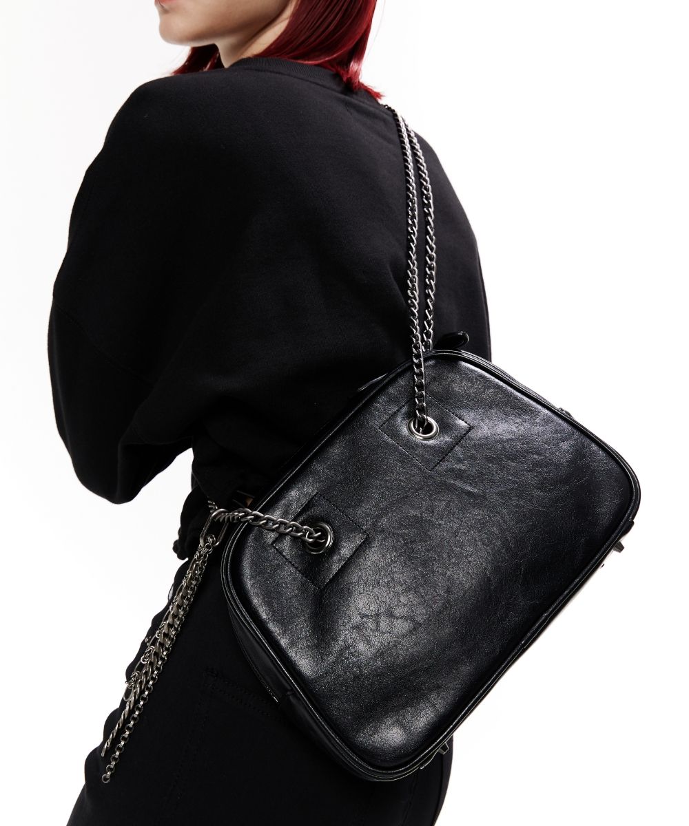 【MAISON MINED】22FW★ CHAIN CROSS BAG MUSINSA | MAISON MINED (W) CHAIN CROSS BAG BLACK