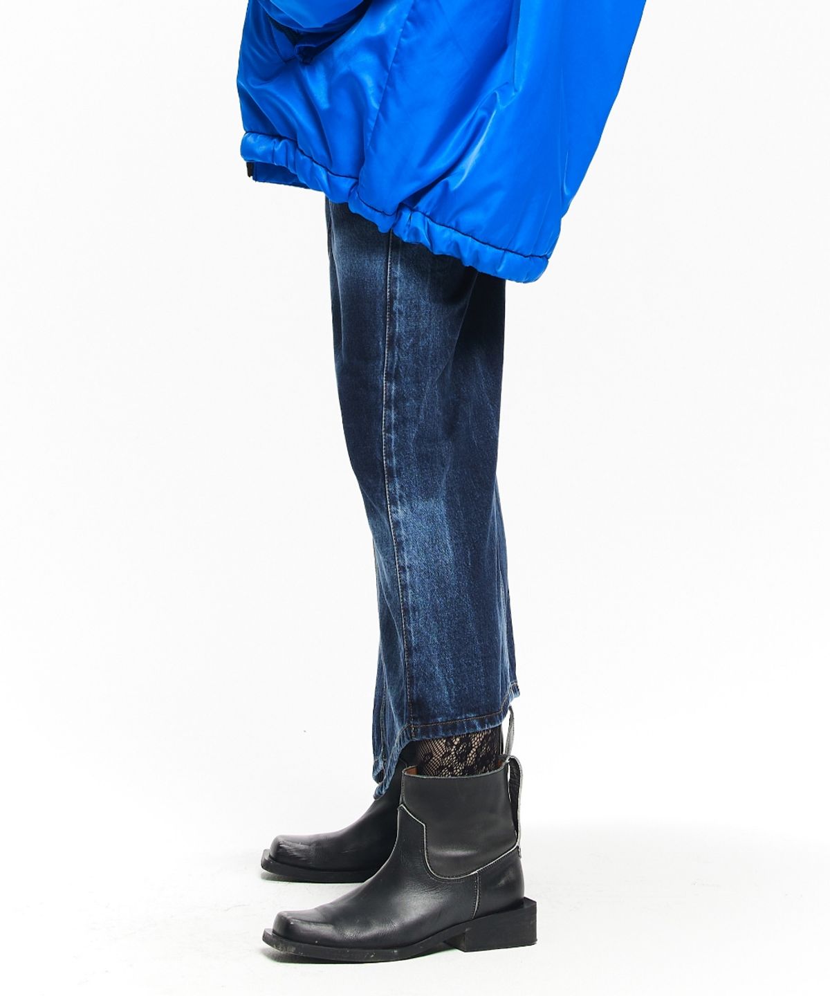 메종미네드(MAISON MINED) (W) SPOTLIGHT SIDE SLIT DENIM SKIRT BLUE