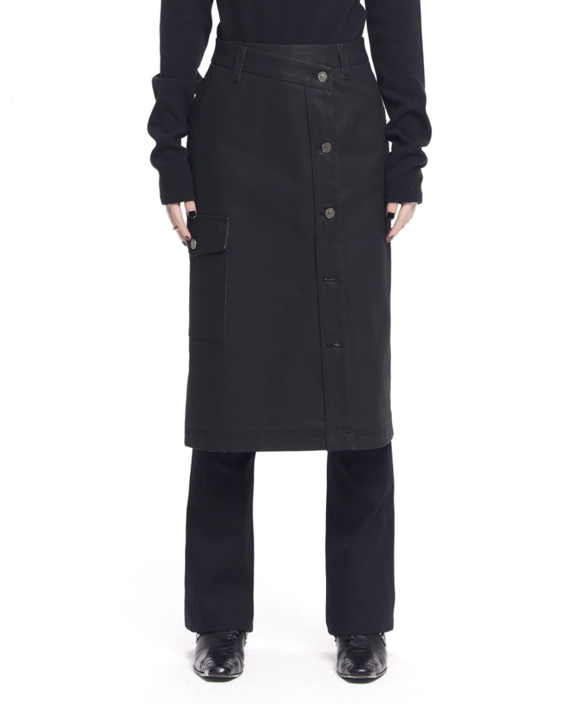 메종미네드(MAISON MINED) (W) DARKNESS OVER WRAP SKIRT